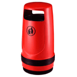 Kunststof afvalbak TS-MERLIN-90L rond, geel - 90 liter