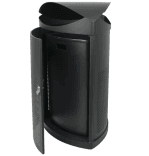Buiten afvalbak TS-TRICOVE-60L driehoekig staal zwart - 60 liter