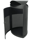 Poubelle extérieure triangulaire TS-TRICOVE-60L en acier noir – 60 L