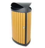 Buiten afvalbak TS-TRICOVE-WD-60L driehoekig staal zwart - 60 liter