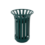 Buiten prullenbak TS-CITYFLARE-23L groen staal, rond - 23 liter