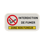 Panneau horizontal d’interdiction de fumer avec encadré jaune personnalisable