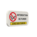 Panneau horizontal d’interdiction de fumer avec encadré jaune personnalisable