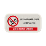 Panneau horizontal interdit de fumer et de vapoter avec encadré rouge personnalisable