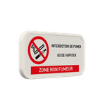 Panneau horizontal interdit de fumer et de vapoter avec encadré rouge personnalisable