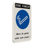 Panneau avec couvre-chant pour zone fumeur personnalisable – Merci de garder cette zone propre