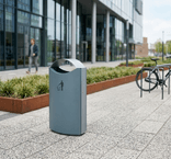 Buitenafvalbak staal grijs TS-STEELCOVE-68L met afdak - 68 liter
