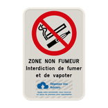 Panneau avec couvre-chant interdit de fumer et de vapoter – texte et logo personnalisables