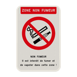 Panneau avec couvre-chant pour zone non-fumeur – interdit de fumer et de vapoter