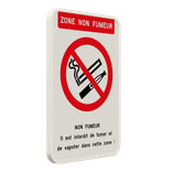 Panneau avec couvre-chant pour zone non-fumeur – interdit de fumer et de vapoter