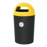 Poubelle extérieure ronde 100 L en MDPE – TS-Mono couvercle coloré