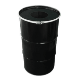 Olievat prullenbak metaal TS-DRUM-120L zwart, voor buiten - 120 liter