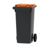 Mini kliko afvalcontainer 120 liter kunststof grijs - deksel in kleur