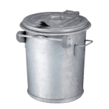 Poubelle en acier galvanisé avec couvercle – 70 L