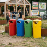 Buiten prullenbak TS-HOOD-100L rond, in 4 kleuren - 100 liter
