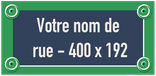 Plaque de rue Paris personnalisable 400 x 192 mm sans fronton