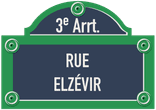 Plaque de rue Paris personnalisable 500 x 350 mm avec fronton