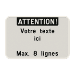 Panneau de Texte Personnalisable - Orientation Paysage Blanc/Noir