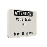 Panneau de Texte Personnalisable - Orientation Paysage Blanc/Noir