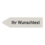 Pfeilwegweiser mit Wunschtext, weiß/schwarz – reflektierend
