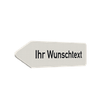 Pfeilwegweiser mit Wunschtext, weiß/schwarz – reflektierend