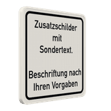 Individuelles Zusatzzeichen mit Rand und Text