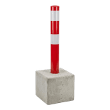 Afzetpaal staal Ø89x750mm met vaste betonvoet 295x295x350mm