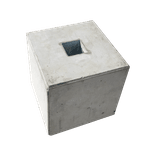 Losse betonvoet 295x295x350mm met adapter t.b.v. verwijderbare afzetpaal Ø89x750mm
