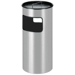 Poubelle noire avec cendrier - 50 litres