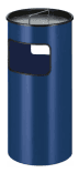 Staande afvalbak zwart met asbak - 50 liter