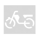 Wegmarkering spuitmal PVC (5mm) - Sjabloon brommer