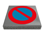 Stoeptegel verboden te parkeren E1 (TS-ST_E1) - 30x30cm met facetrand