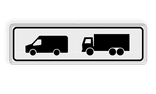 Verkeersbord RVV E22a1 - Onderbord - Geldt voor bussen en vrachtwagens