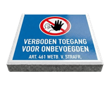 Symbooltegel 300x300mm - Aanduiding verboden toegang voor onbevoegden