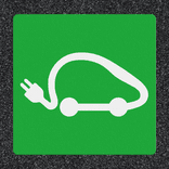 Marquage thermoplastique pour véhicules électriques - plusieurs dimensions - vert et blanc