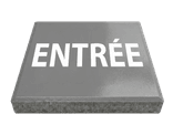 Dalle de signalisation - entrée - 30 x 30 cm avec bord biseauté