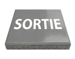 Dalle de signalisation - Sortie - 30 × 30 cm avec bord biseauté
