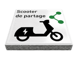 Dalle de signalisation - Scooter de partage - 30 × 30 cm avec bord biseauté