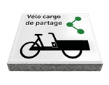 Dalle de signalisation - vélo cargo de partage - 30 x 30 cm avec bord biseauté