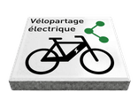 Dalle de signalisation - vélopartage électrique - 30 x 30 cm avec bord biseauté