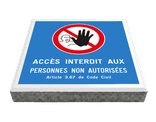 Dalle de signalisation - interdiction d'accès - 30 x 30 cm avec bord biseauté