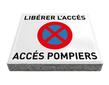 Dalle de signalisation - accès pompiers, libérer l'accès - 30 × 30 cm avec bord biseauté