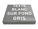 Dalle de signalisation - texte blanc sur fond gris - 30 x 30 cm avec bord biseauté