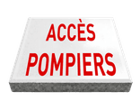 Dalle de signalisation - Accès pompiers - 30 × 30 cm avec bord biseauté