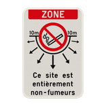 Zone - Interdiction de fumer - Texte personnalisé