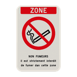 Zone - Interdiction de fumer - Texte personnalisé