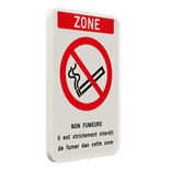 Zone - Interdiction de fumer - Texte personnalisé