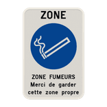 Zone fumeur - Texte personnalisé