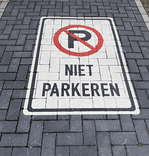 Thermoplast wegmarkering - NO PARKING symbool - 1000x1500mm