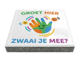 Stoeptegel zwaai je mee (TS-ST_ZJM) - 30x30cm met facetrand